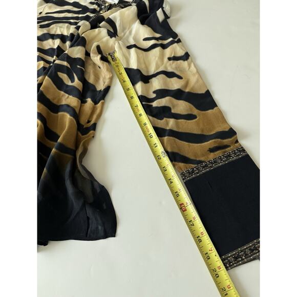 Camilla Silk Blouse Shirt Tame My Tiger Animal Print Button Down $599 S - Picture 10 of 16